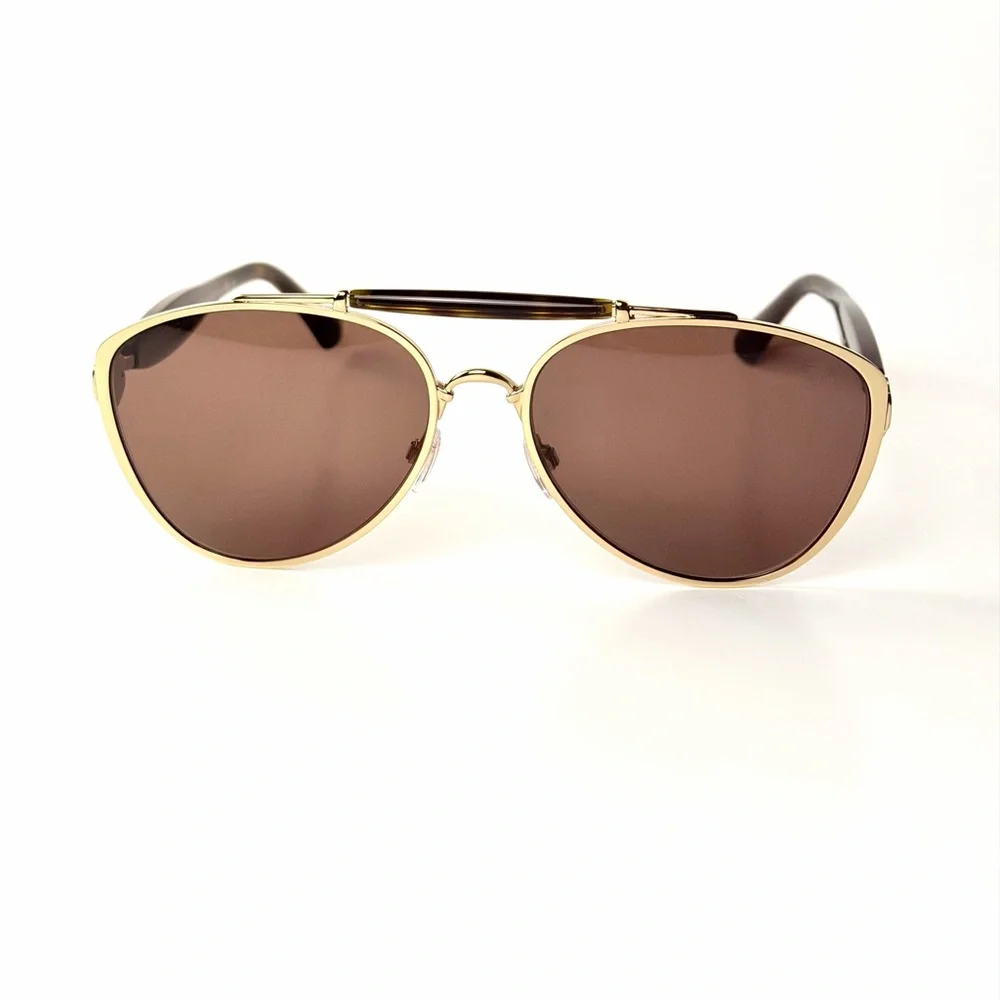 Burberry B 3160 1109/73 Sunglasses   Brown Gold Lenses Pilot Aviator  61mm